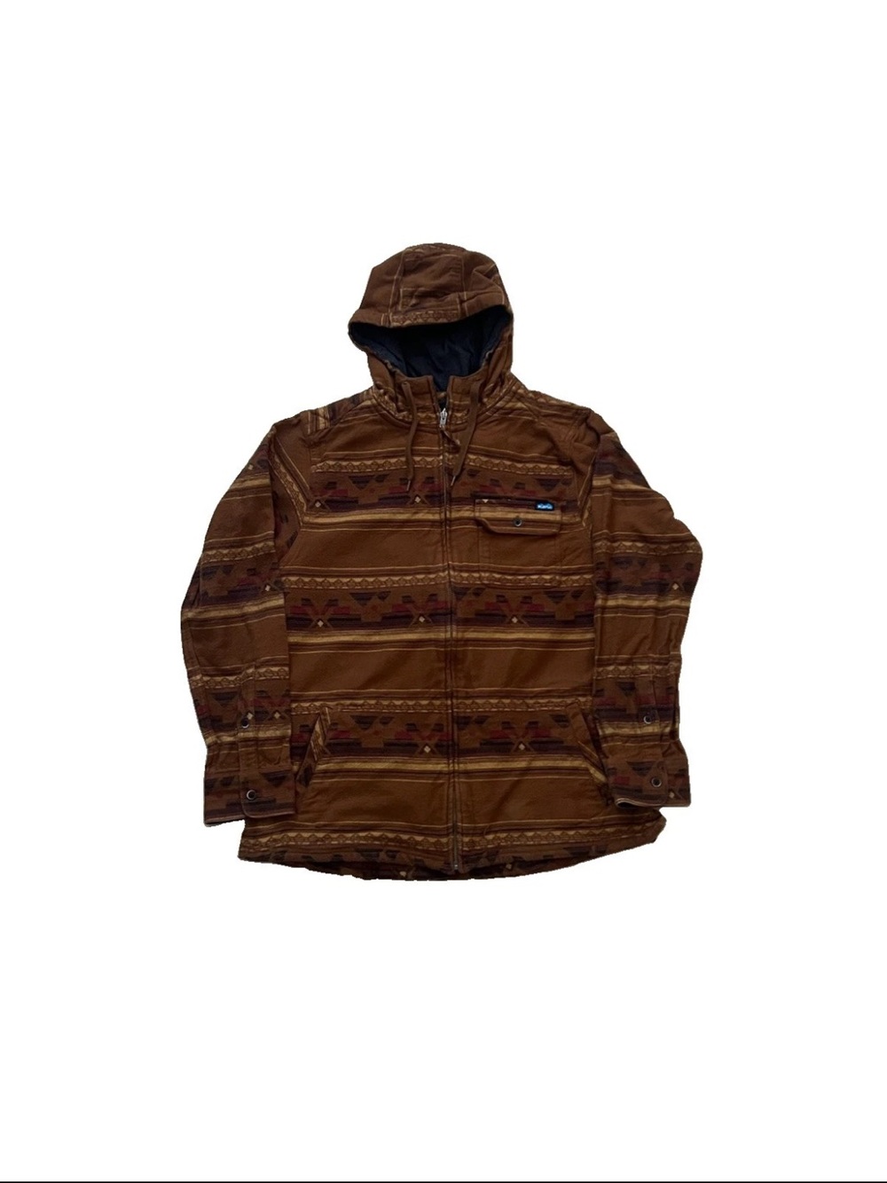 Kavu Men's Full Zip Geometric Pattern Midland Hoodie Size Large